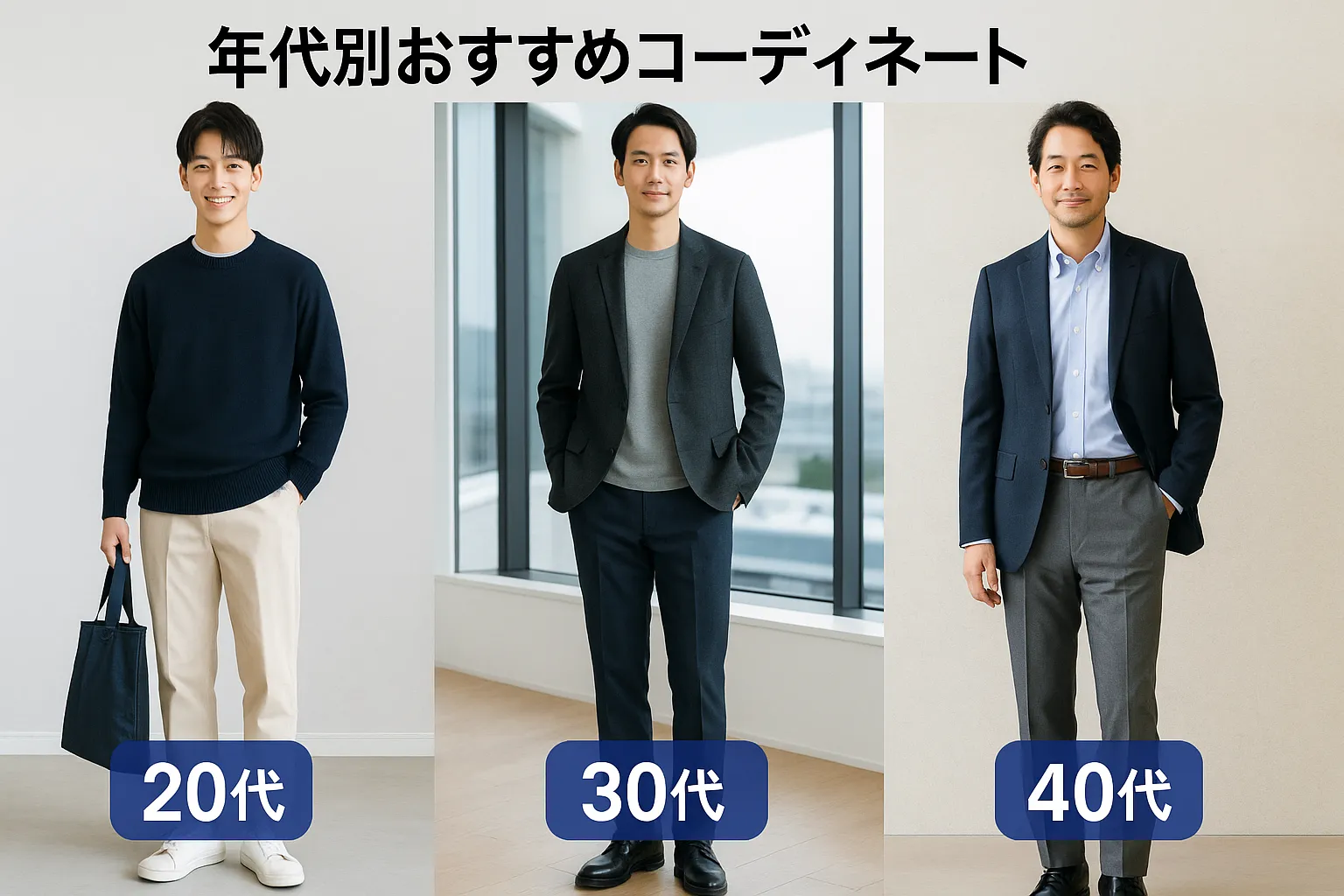 3. 年代別おすすめコーディネート｜20代・30代・40代メンズ.webp