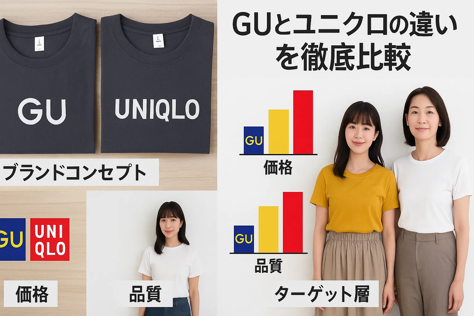 5. GUとユニクロの違いを徹底比較｜価格・品質・ターゲット層.webp