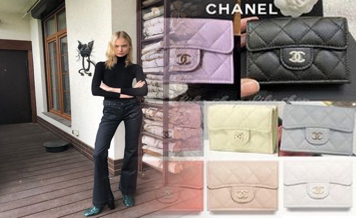 chanel キャビア スキン 長 財布