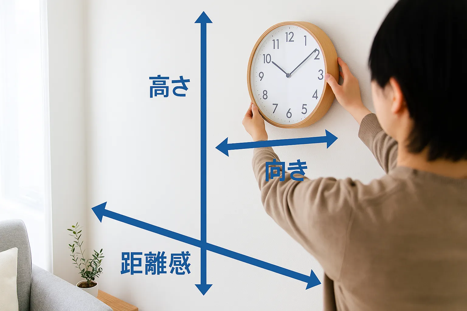4. 高さ・向き・距離感｜掛け時計の正しい設置バランス.webp