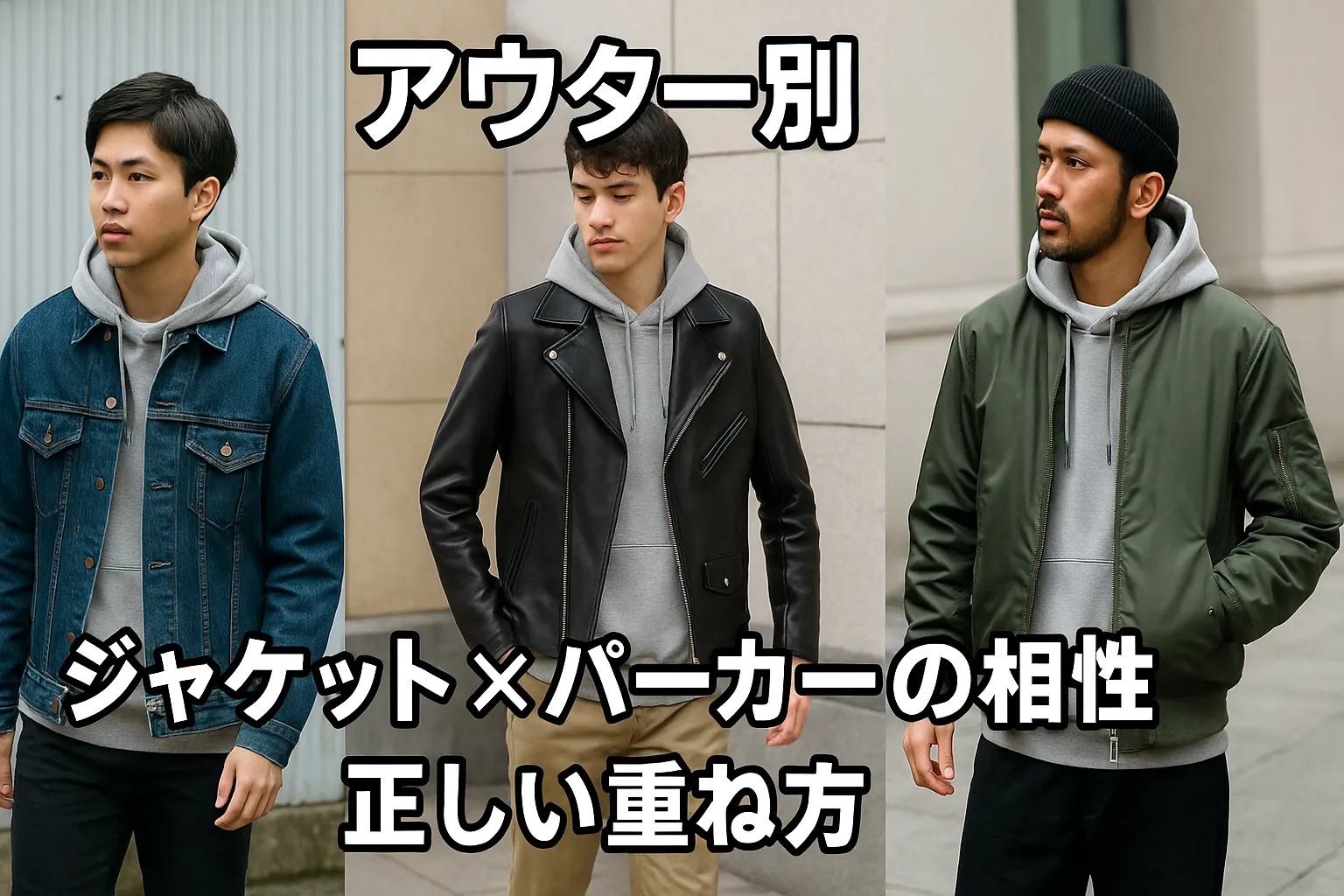 6. アウター別｜ジャケット×パーカーの相性と正しい重ね方.webp