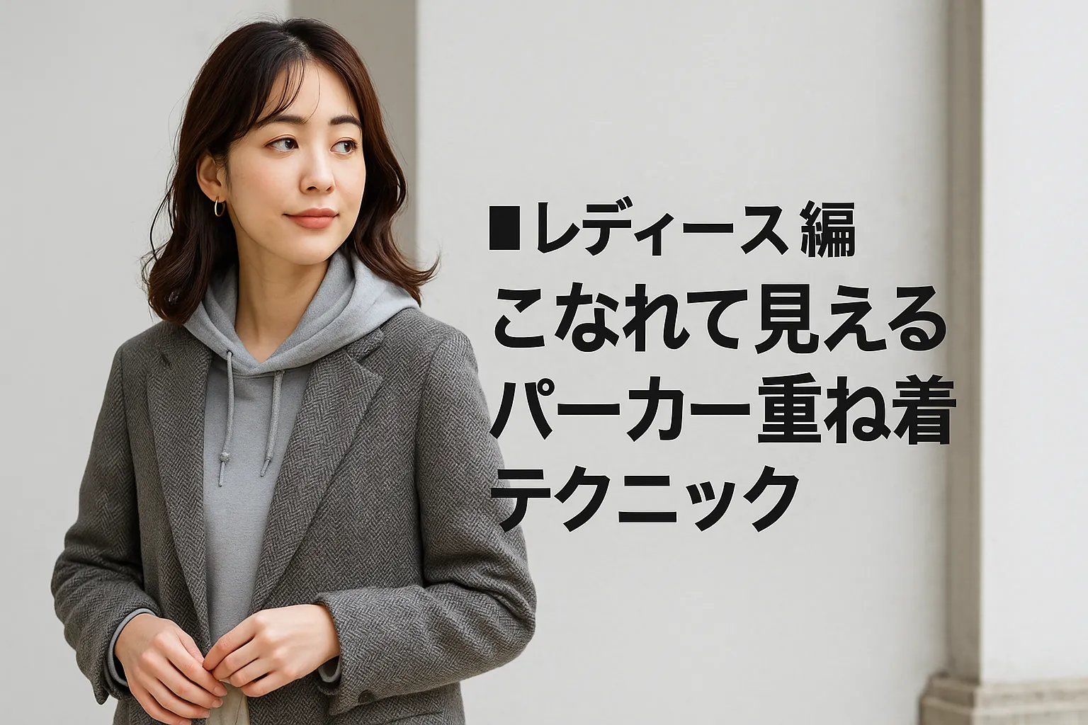 4. レディース編｜こなれて見えるパーカー重ね着テクニック.webp