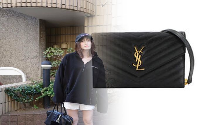 サン ローラン 三 つ折り 財布 ピンク