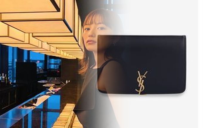 サン ローラン 財布 グレージュ