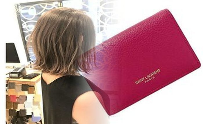 三 つ折り サン ローラン ミニ 財布