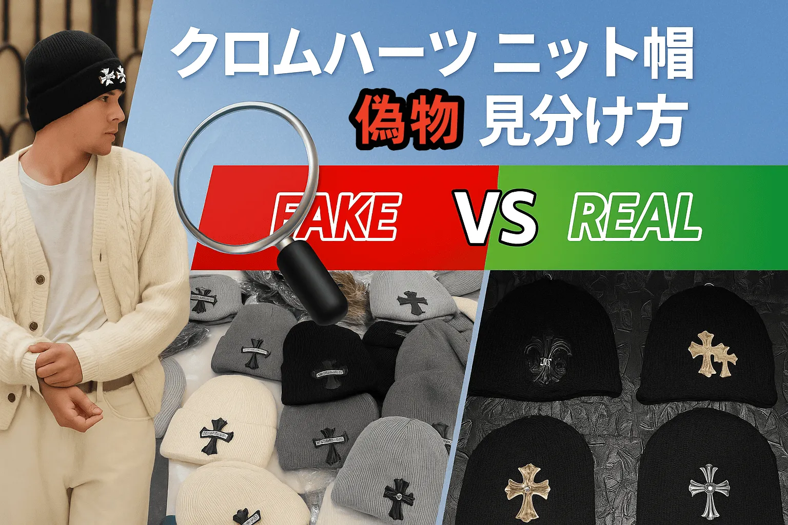 クロムハーツ ニット帽 偽物 見分け方｜本物を見抜く11の決定的ポイント（タグ・刺繍・素材・年代差まで徹底比較）