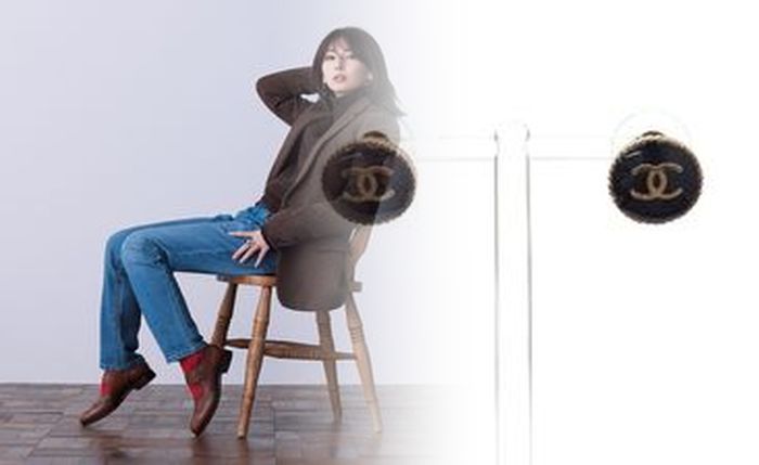 シャネル ライン ストーン ピアス