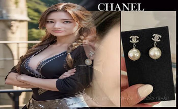 シャネル ライン ストーン ピアス