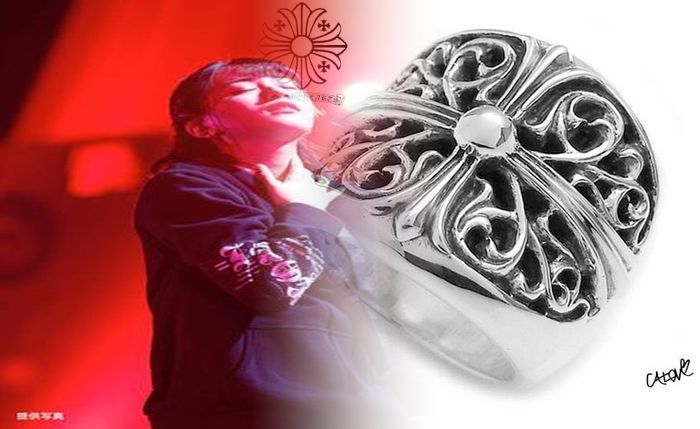 クロム ハーツ スクロール ラベル リング