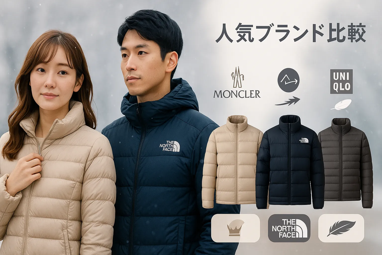 4. 人気ブランド比較｜モンクレール・ノースフェイス・ユニクロ.webp