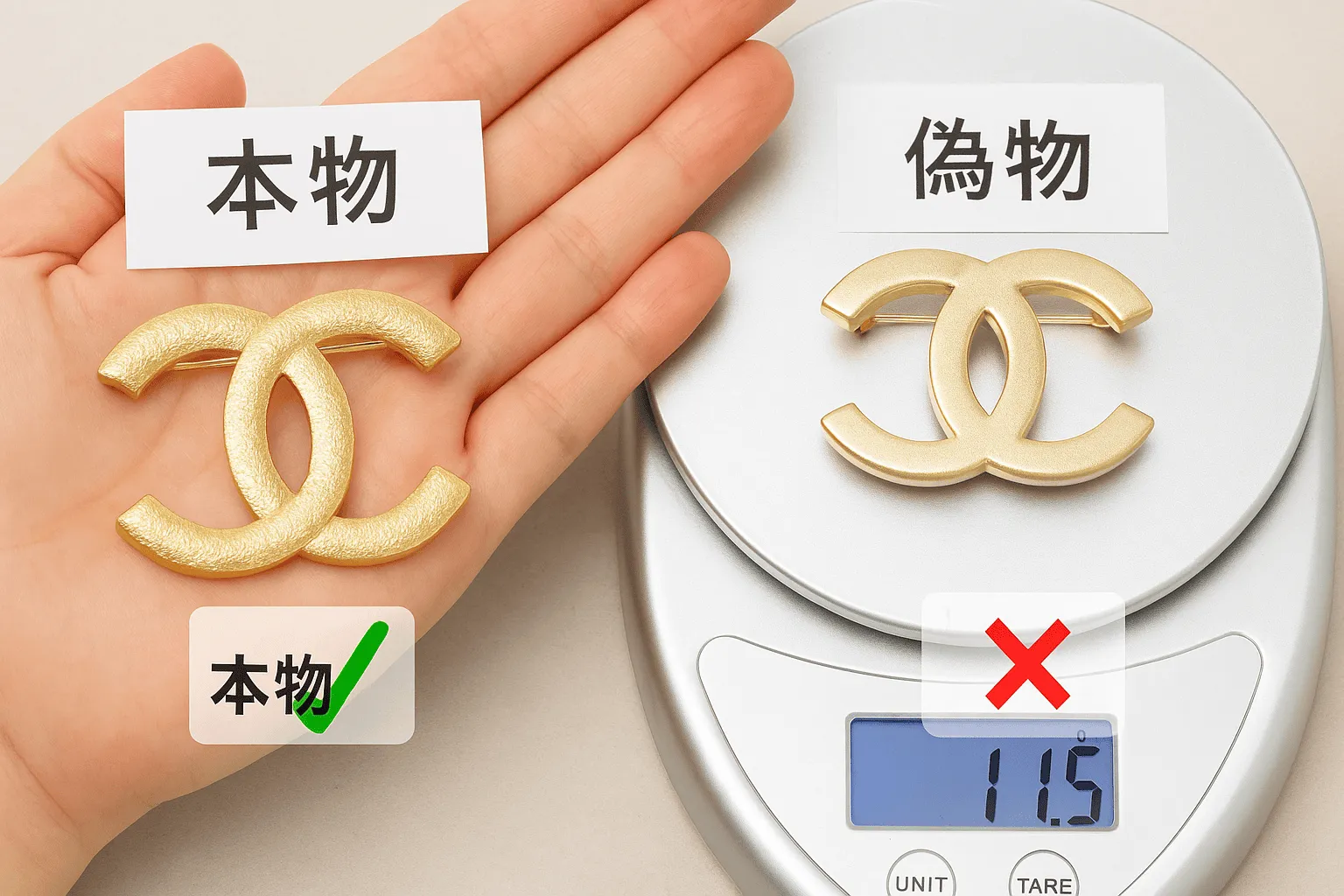 4-5. 重量と素材の質感｜真鍮合金と軽量コピーの差.webp