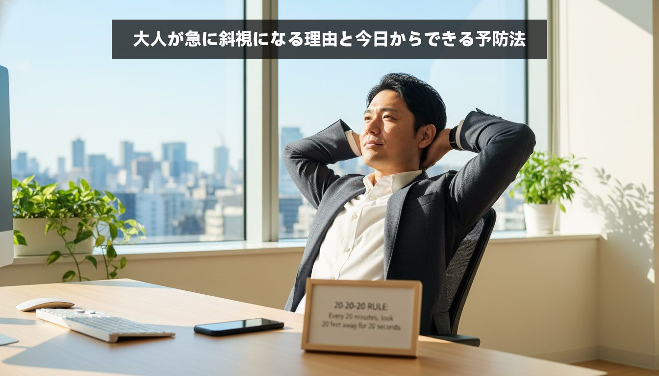 大人が急に斜視になる理由と今日からできる予防法