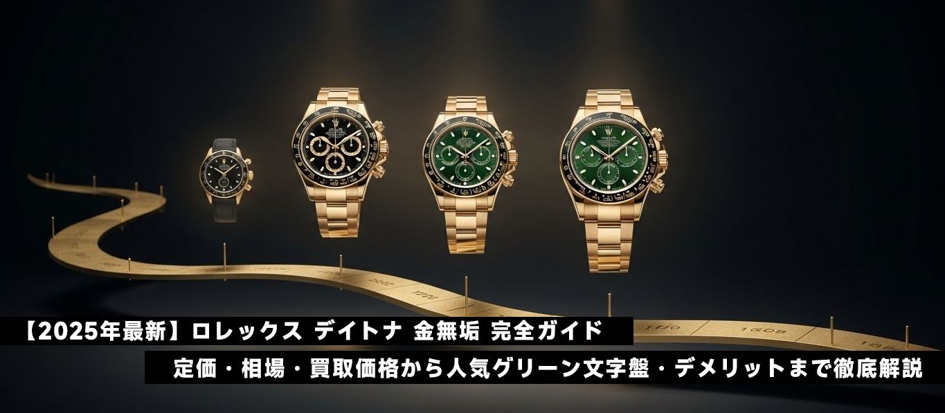 【2025年最新】ロレックス デイトナ 金無垢 完全ガイド｜定価・相場・買取価格から人気グリーン文字盤・デメリットまで徹底解説