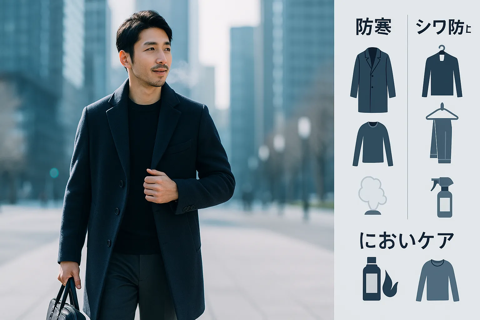 冬の通勤をもっと快適にする実践テクニック｜防寒・シワ防止・においケア.webp