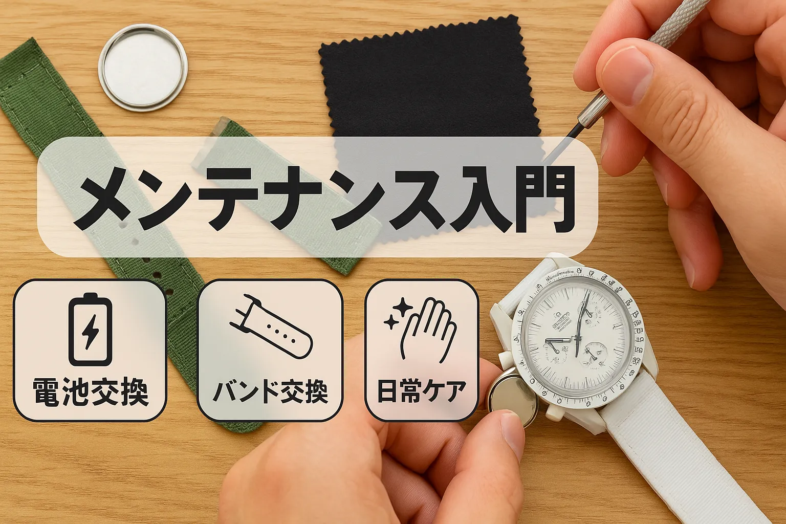 8. メンテナンス入門｜電池交換・バンド交換・日常ケア.webp