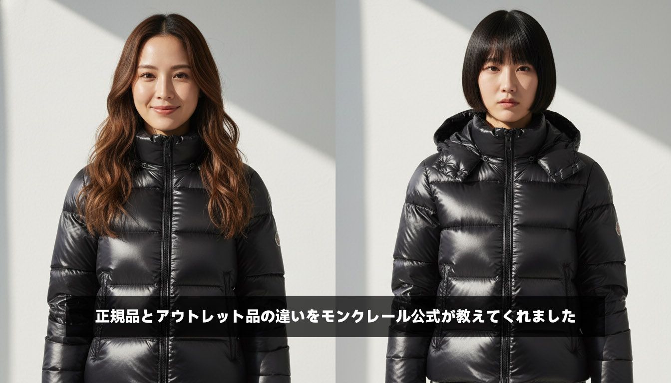正規品とアウトレット品の違いをモンクレール公式が教えてくれました