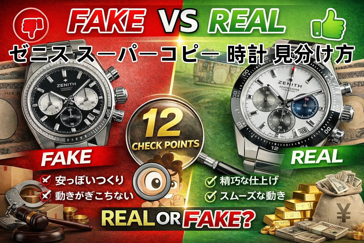 【保存版】ゼニス スーパーコピー 時計 見分け方｜本物との違い・N級とS級の差・恥ずかしいと言われる場面まで徹底解説