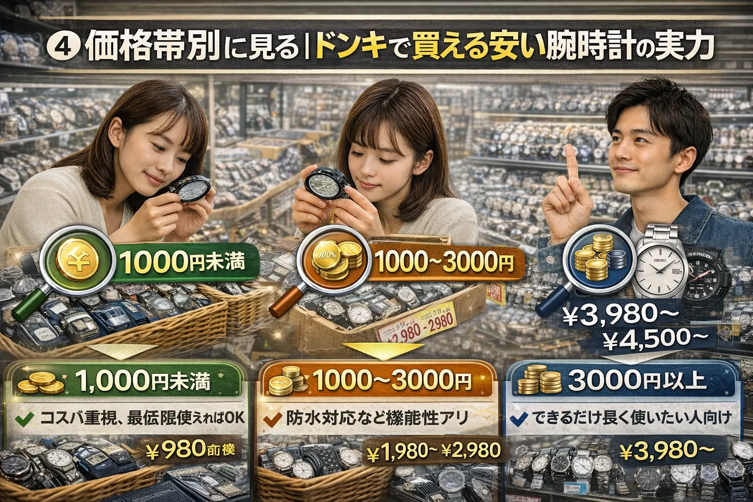 4. 価格帯別に見る｜ドンキで買える安い腕時計の実力.webp