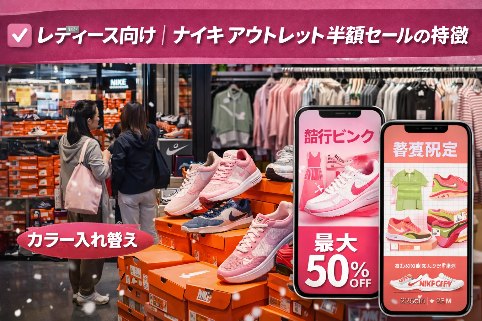 4. レディース向け｜ナイキ アウトレット半額セールの特徴.webp