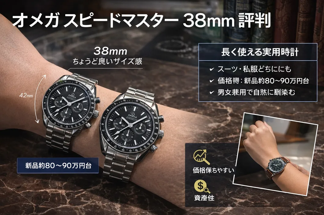 オメガ スピードマスター 38mmの評判を徹底検証｜サイズ感・価格・後悔点・男女別の本音レビュー