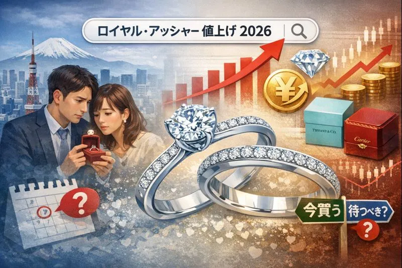 【速報】ロイヤル・アッシャー 値上げ 2026｜ ダイヤモンドジュエリーの価格改定背景・ エンゲージ／マリッジリングへの影響・ 過去の価格推移・今後の買い時を徹底解説