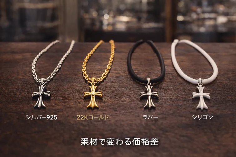 3. 素材でここまで変わる価格差｜シルバー・22K・ラバー・シリコンの現実.webp
