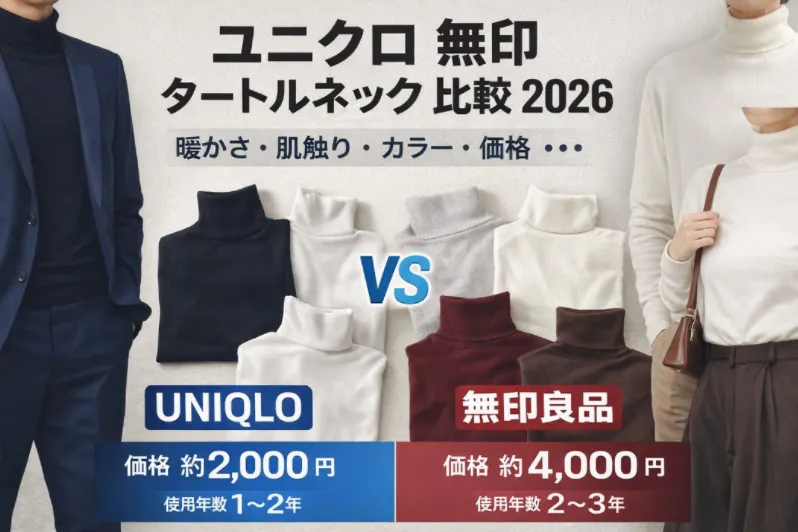 ユニクロと無印良品のタートルネック徹底比較【2026年版】失敗しない選び方・着心地・素材・コスパの現実