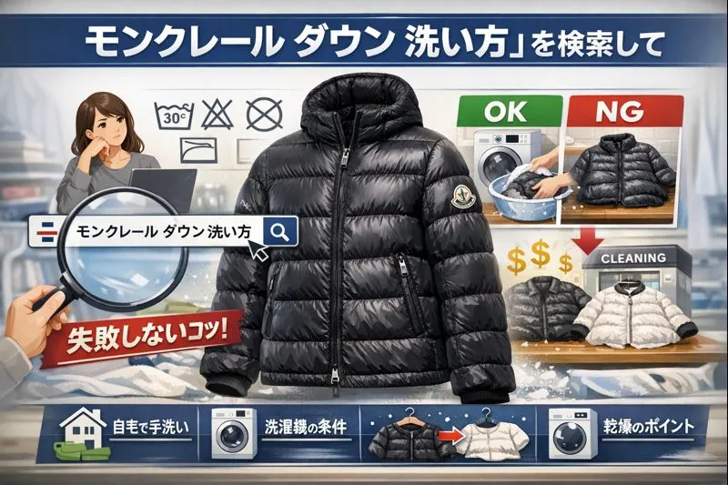 モンクレール ダウン 洗い方まとめ｜洗濯機はOK？手洗いの手順・洗剤選び・型崩れを防ぐポイントを詳しく解説