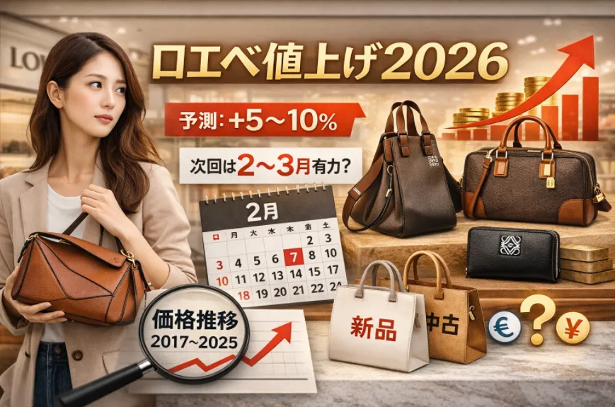 ロエベ値上げ2026｜公式発表はある？次の改定時期と上昇率予測（5〜10%）・対象モデルを実例データで検証