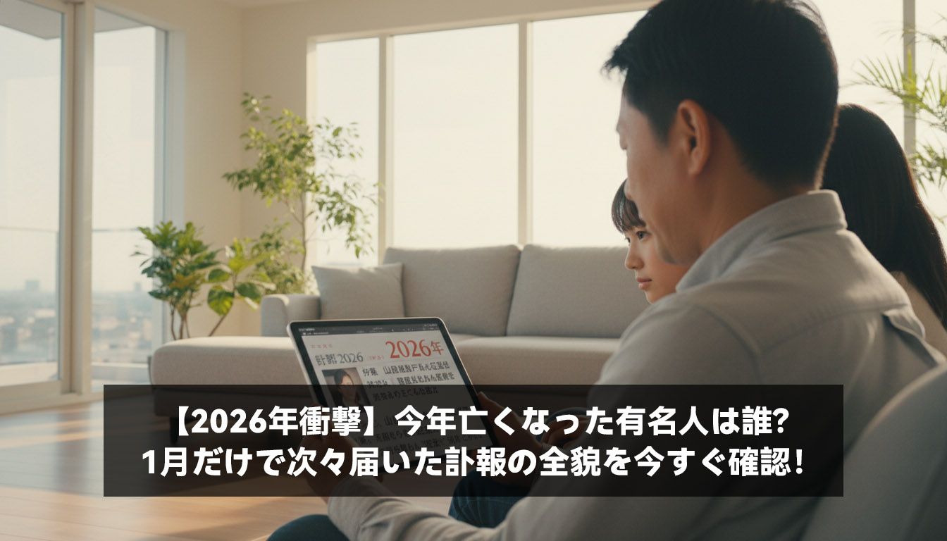 【2026年衝撃】今年亡くなった有名人は誰？ 1月だけで次々届いた訃報の全貌を今すぐ確認！
