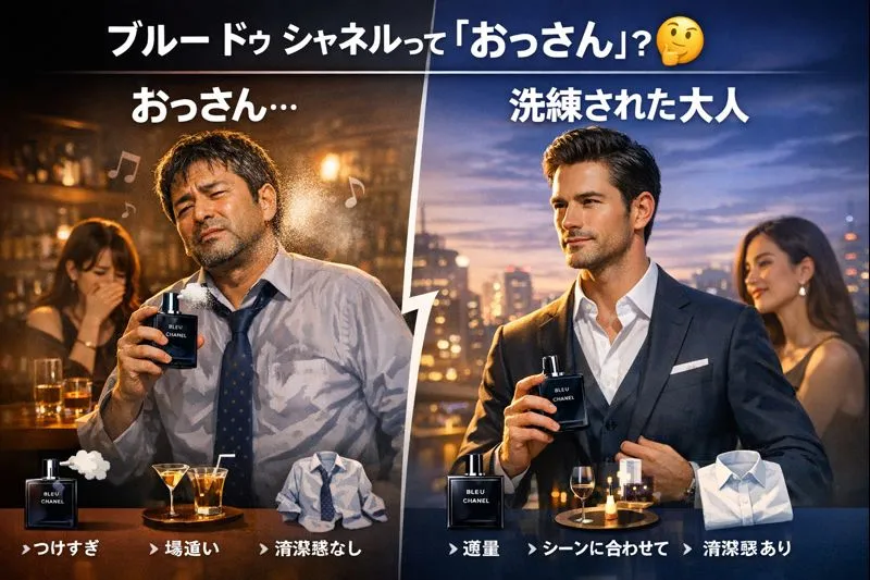 ブルー ドゥ シャネルって「おっさん」？🤔 ──そう見える瞬間／そうならない使い方を整理