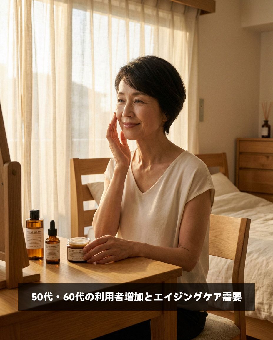 50代・60代の利用者増加とエイジングケア需要