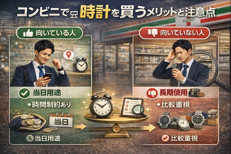 6 コンビニで時計を買うメリットと注意点｜向いている人／向いていない人.webp