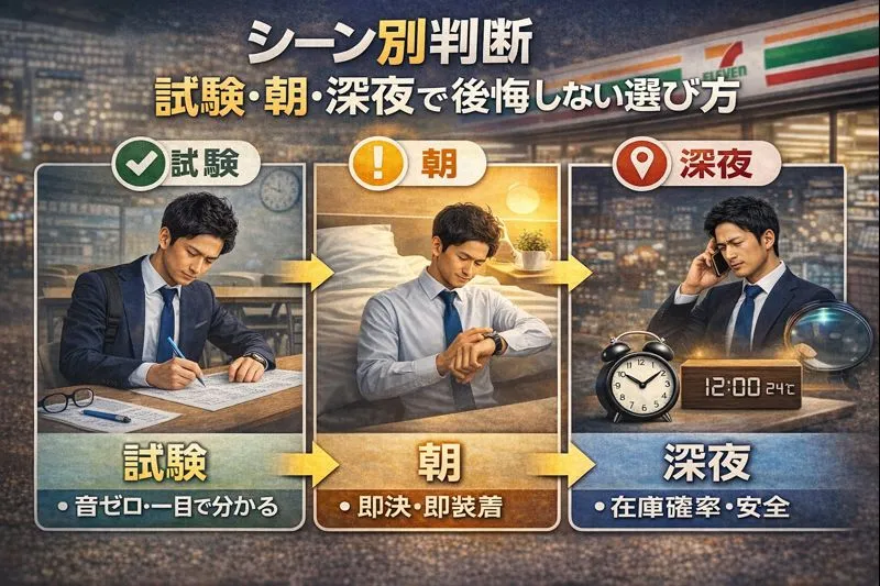 7 シーン別判断｜試験・朝・深夜で後悔しない選び方.webp