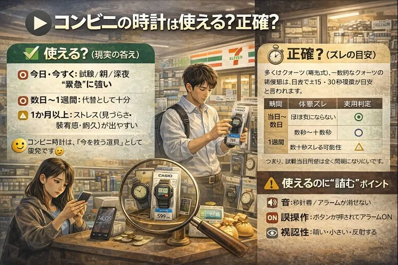 コンビニの時計は使える？正確？.webp