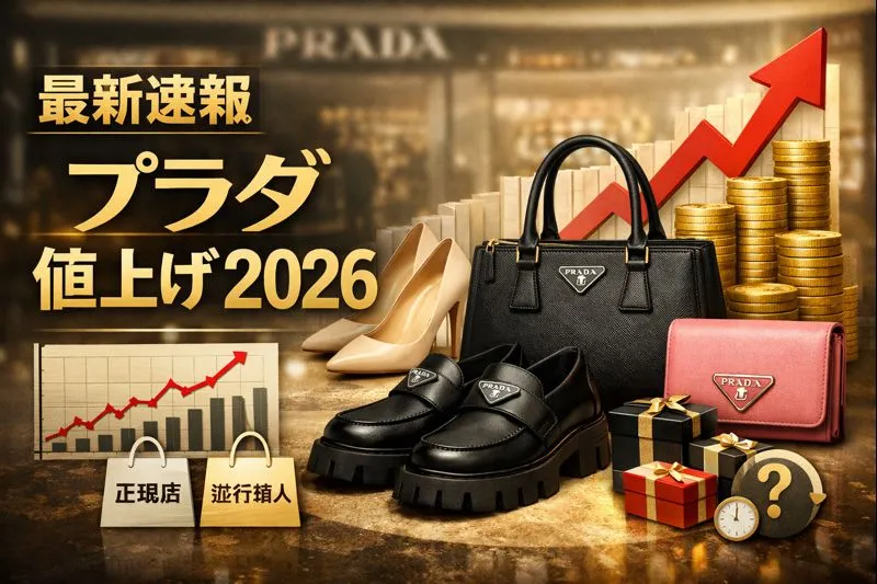 【最新速報】プラダ 値上げ 2026｜ 価格改定の背景・バッグ／財布／シューズへの影響・ 過去の価格推移・正規店と並行輸入の違い・ 今後の買い時を徹底解説