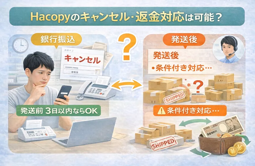 6. Hacopyのキャンセル・返金対応は可能？.webp