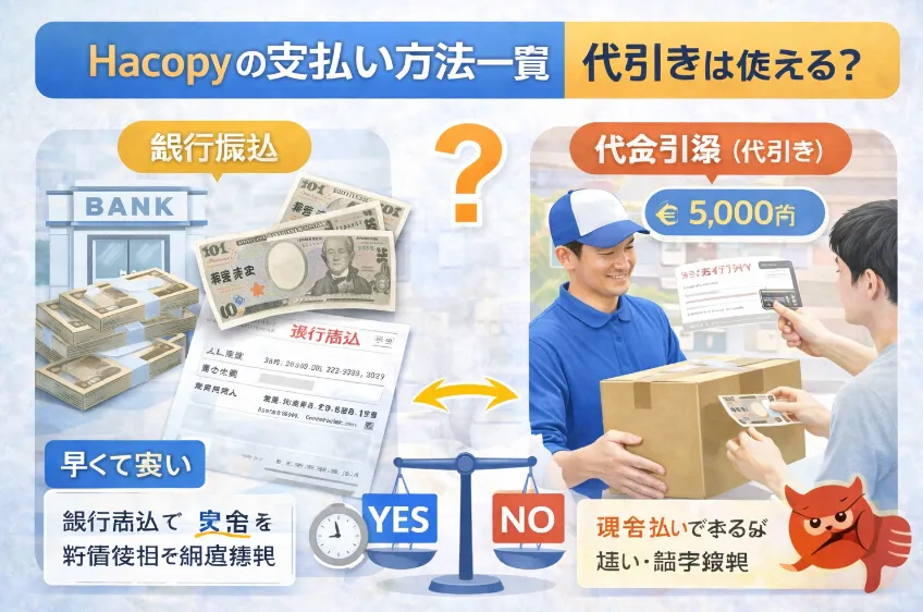 5. Hacopyの支払い方法一覧｜代引きは使える？.webp