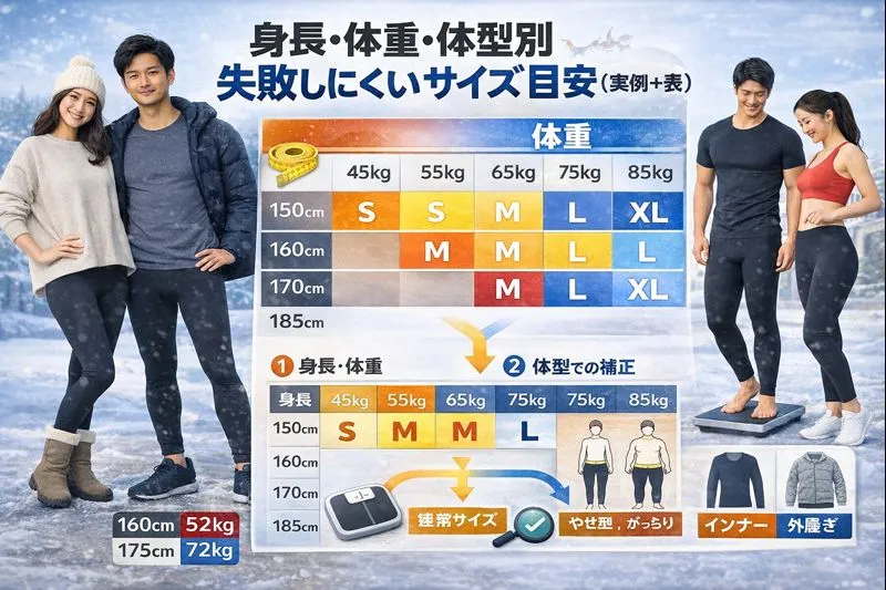 4. 身長・体重・体型別｜失敗しにくいサイズ目安（実例＋表）.webp