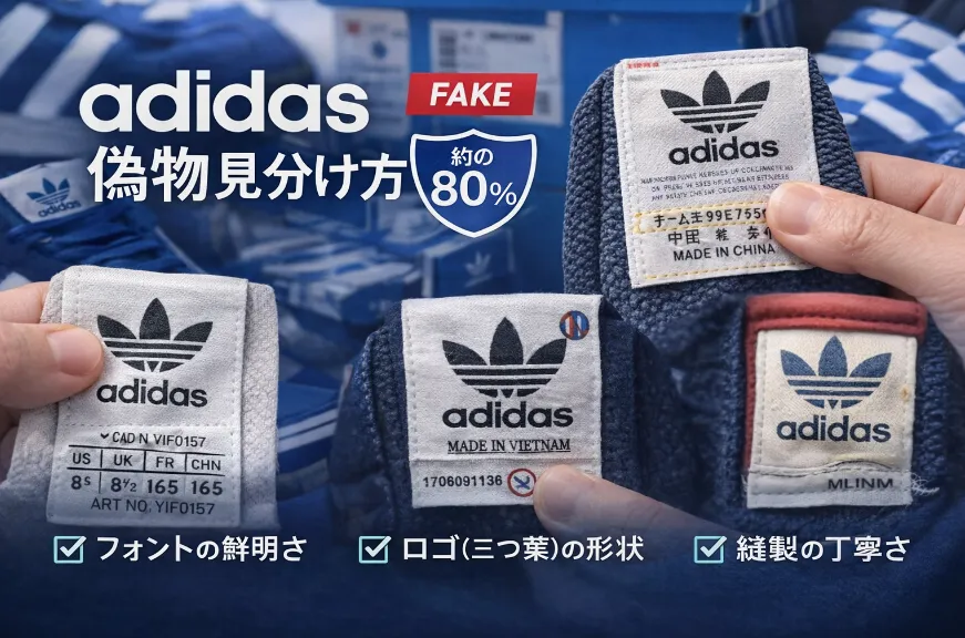【2026年最新版】adidas 偽物の見分け方｜タグで判別する8つのチェックポイント（写真で解説）