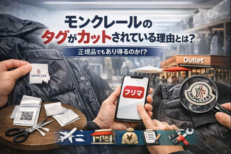 モンクレールのタグがカットされている理由とは？ 正規品でも切られるケースはある？並行輸入・アウトレット・転売対策との関係、 偽物との見分け方と購入前に知っておくべき注意点を徹底解説