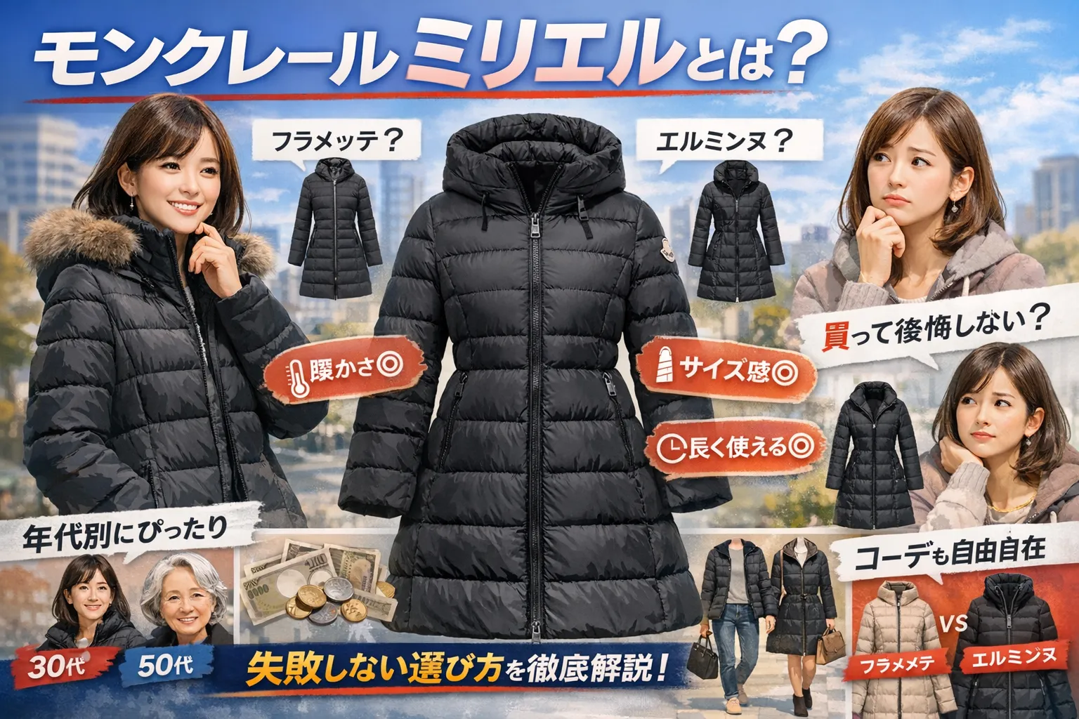 モンクレール ミリエルとは？｜モデルの特徴・シルエットとサイズ感・暖かさの実力・年代別の印象・コーデ例・他モデルとの違いと後悔しない選び方を徹底解説