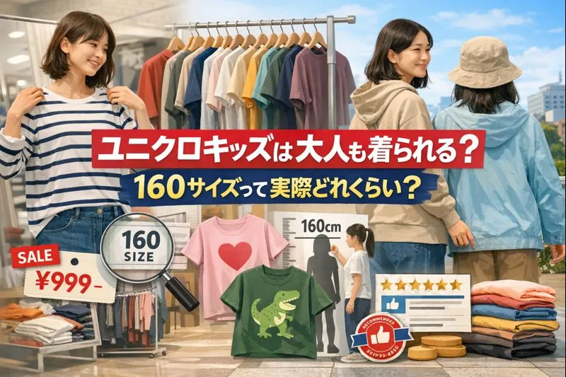 ユニクロキッズは大人も着られる？｜サイズ感の目安・身長別の選び方・実際に着ている人の口コミ・おすすめアイテム・失敗しない注意点を徹底解説