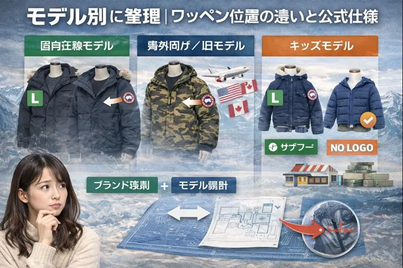 3. モデル別に整理｜ワッペン位置の違いと公式仕様.webp