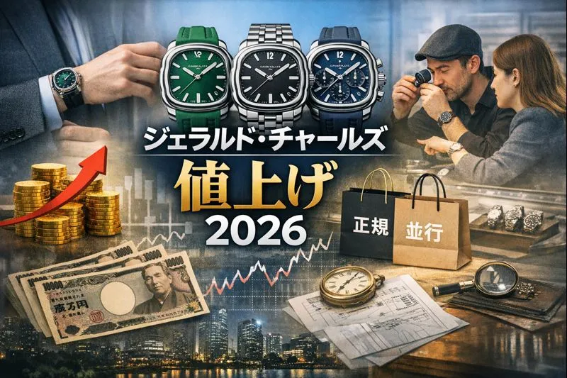 ジェラルド・チャールズ 値上げ 2026｜ 価格改定の背景・人気モデルへの影響・過去の価格動向・正規流通と並行輸入の違い・ 買い時の判断基準を徹底解説