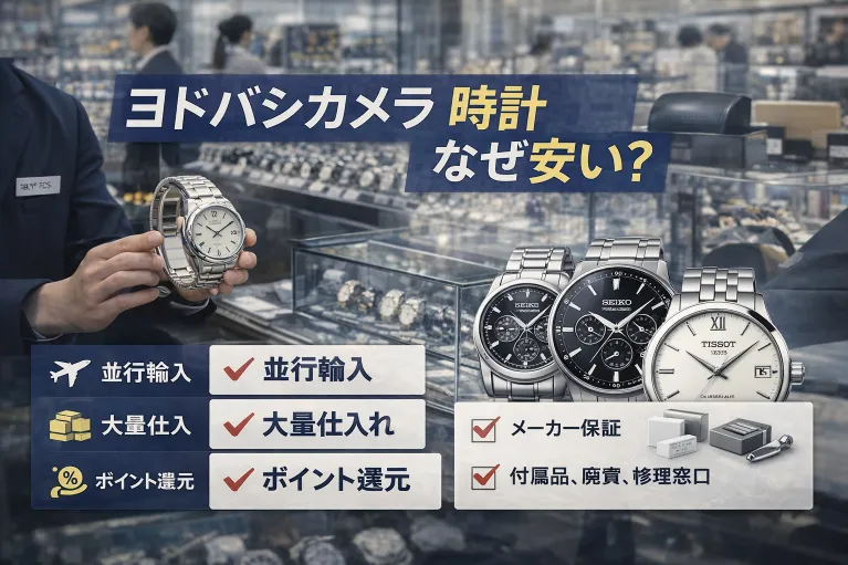 ヨドバシカメラの腕時計はなぜ安い？価格の仕組み・並行輸入・保証まで徹底解説【2026年最新版】