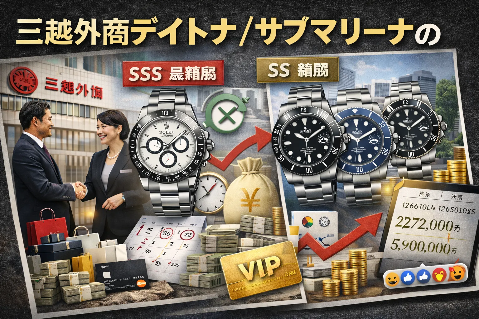 4. 三越外商デイトナ／サブマリーナの入手難易度.webp