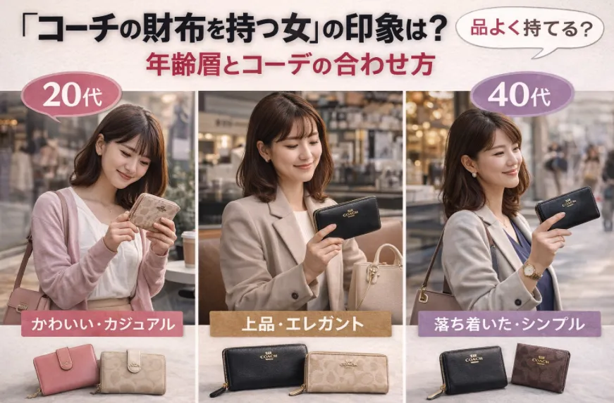 7. 「コーチの財布を持つ女」の印象は？年齢層とコーデの合わせ方.webp