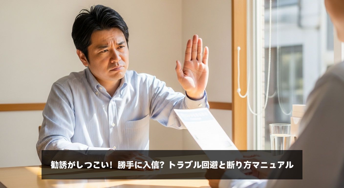 勧誘がしつこい！勝手に入信？トラブル回避と断り方マニュアル