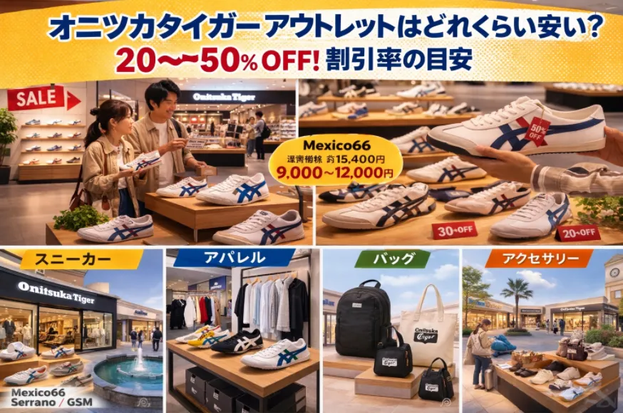 5. オニツカタイガー アウトレットはどれくらい安い？割引率の目安.webp